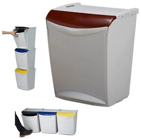Denox Ekosystem Szelektív hulladékgyűjtő szemetes25 l, barna - biohulladék