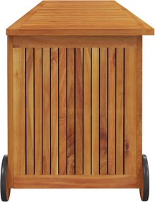 Tömör Akácfa Kerti Tárolóláda Kerekekkel 150 X 50 X 58 Cm