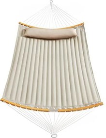 2 személye kemping függőágy párnával, 200x140 cm, max 225 kg, krém bézs színű