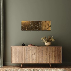 Kép - arany hatszög (órával) (90x30 cm)