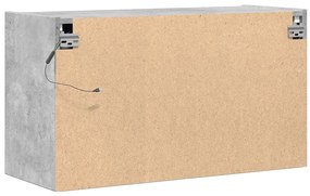 betonszürke falra szerelhető TV-szekrény LED-del 80x31x45 cm