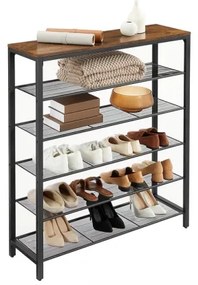 DAVOR cipőtartó, barna/fekete