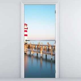 Fotótapéta ajtóra - Világítótorony hajnalban (95x205cm)