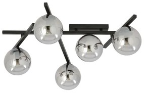 Mennyezeti lámpa SMART 5xE14/10W/230V fekete/szürke