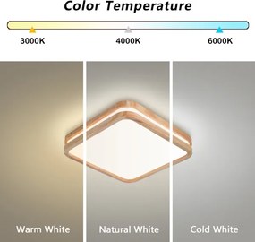 Brilagi -LED Mennyezeti lámpa MOLINA SQUARE LED/32W/230V 3000/4000/6000K tölgy 30x30 cm