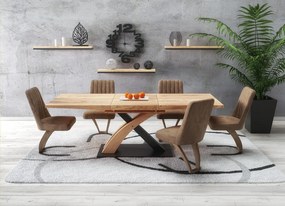 Sandor 3 Bővíthető Étkezőasztal 77x90x160-220cm aranytölgy / fekete
