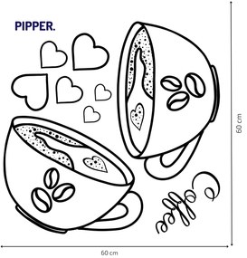 PIPPER. Falmatrica "Kávéscsészék - áttetsző"