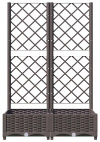 barna polipropilén rácsos kerti ültetőláda 80 x 40 x 121,5 cm