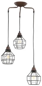 ONLI - Csillár zsinóron PÓK 3xE27/15W/230V fekete/barna