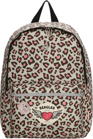 Bézs vízálló iskolai hátizsák „Leo Pink”