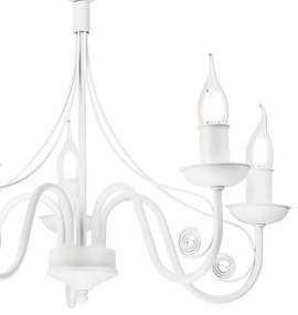 Csillár láncon DONATO 5xE14/40W/230V fehér