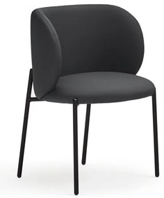 Fekete kárpitozott étkezőfotel szett 2 db-os Mogi – Teulat