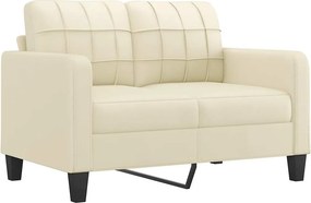vidaXL 2 személyes krémszínű műbőr kanapé 120 cm