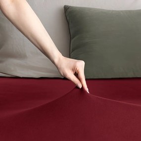 Borvörös gumis jersey lepedő 90x200 cm Amber – Restilo