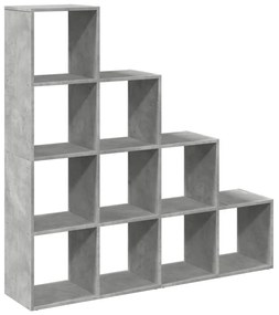 4 szintes betonszürke szerelt fa könyvespolc 131,5x29x131,5 cm