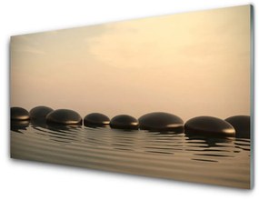 Fali üvegkép Víz Stones Art 125x50 cm