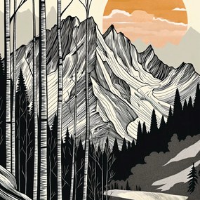 Poszter 80x80cm Hegyi fa