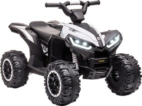 HOMCOM Elektromos Gyermek Quad 12V Előre, Hátra, Zene, USB Csatlakozás, LED Fények 3-6 km/h Elektromos Quad 3-5 Éves Gyerekeknek Fehér | Aosom