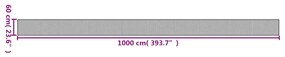négyszögletű világos természetes bambusz szőnyeg 60 x 1000 cm