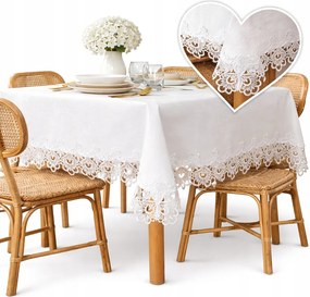 Fehér Abrosz karácsonyra foltálló gipiura 160x300 téglalap alakú karácsonyi