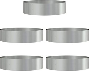 vidaXL Ültető gyűrű 5 pcs Ezüst 80 x 80 x 20 cm Horganyzott acél