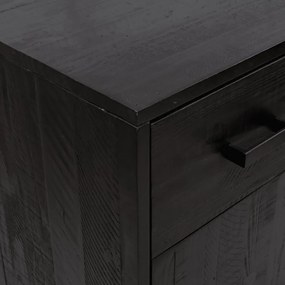 fekete tömör újrahasznosított fenyőfa cipőtartó 75x40x110 cm