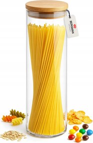 Üveg Tartály Spagetti Tészta Élelmiszer Magas Bergman 30cm 1500ml