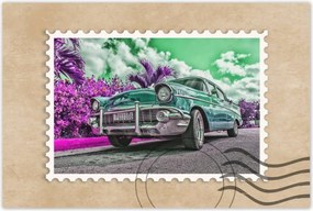 Poszterek 120x80 Klasszikus autó türkizkékben