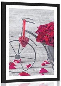 Poszter paszportuval kerékpár tele rózsával