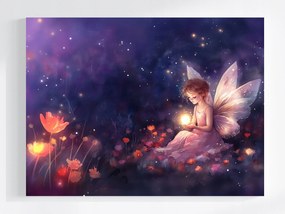 Canvas Vászonkép Gyerekek Lány Tündér Pillangó Virágok Varázslatok 80x60