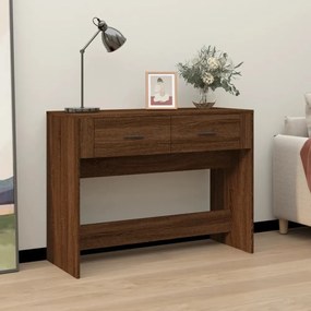 barna tölgyszínű szerelt fa tálalóasztal 100 x 39 x 75 cm