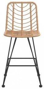 2 db bárszék polietilén rattan és acél 45 x 56 x 103,5 cm
