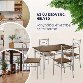 PAUL étkezőgarnitúra, 5 részes, sötét tölgy Casaria