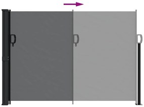 fekete behúzható oldalsó napellenző 140 x 600 cm