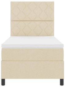 Boxspring ágy matraccal Bézs 90x200 cm Szövet