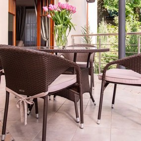 STILISTA Kerti polyrattan asztal 60 x 75 cm fekete
