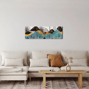 Grafikus kép szarvas (órával) (90x30 cm)