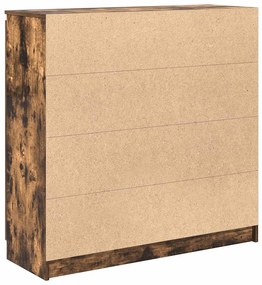füstölt tölgy szerelt fa tálalószekrény fiókos 100,5x35x98,5 cm