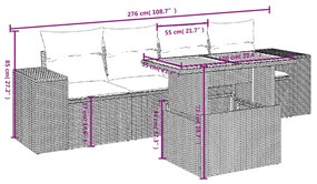 5 részes bézs polyrattan kerti ülőgarnitúra párnákkal