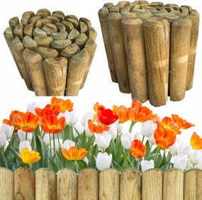 Rollborder 5x20x180 cm fa kerítés gyepszegély