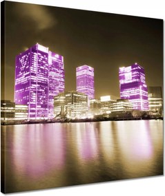 Vászonkép 40x40 Anglia lila felhőkarcolói