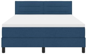 vidaXL Boxspring Ágy Mattal és LED Kék 160x200 cm Szövet