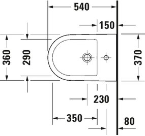 Duravit 2294150000 - D-NEO függesztett bidé, kerámia/fényes fehér