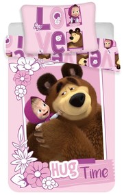 Gyermek pamut ágynemű kiságyba - Mása és a Medve - Baby Love, 100 x 135 cm, 40 x 60 cm