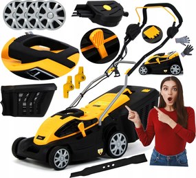 Elektromos Fűnyíró 38cm Kosár 45L Könnyű Erős 2400 W ew Ajándék