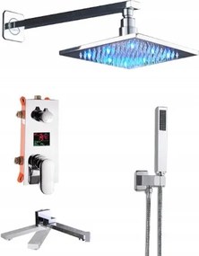 Süllyesztett Kijelzős Led Esőztető Szett 30CM Króm