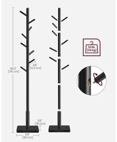 LINEA álló ruhafogas, fekete