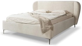 Bézs kárpitozott franciaágy ágyráccsal 180x200 cm Makana – Makamii