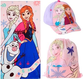 Disney Jégvarázs True Friends törölköző, tornazsák, baseball sapka szett