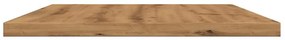4 db kézműves tölgy színű szerelt fa könyvespolc 40x30x1,5 cm